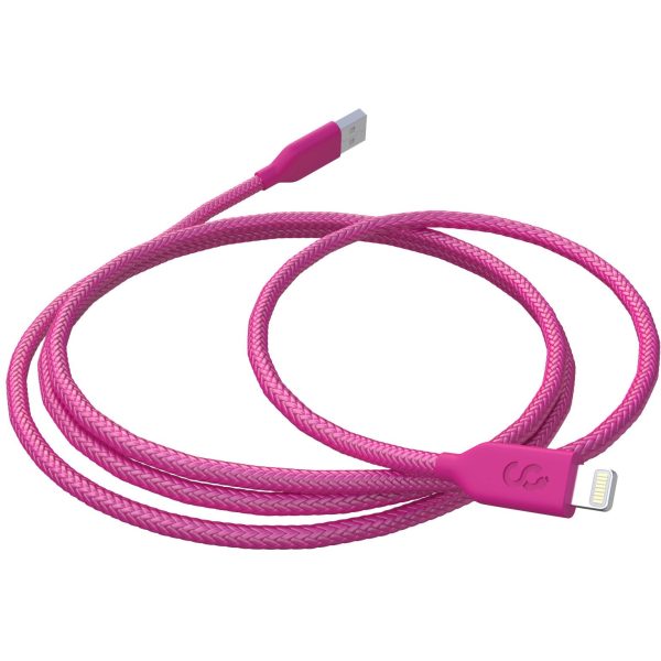 Hot Pink Nylon Lightning Cable - MFI Certified - 6 FT - Image 3