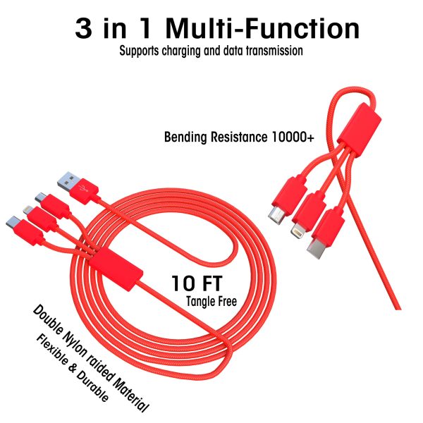 Holiday Cable Set - Red and Green XXL Cables - 10 FT - Image 3