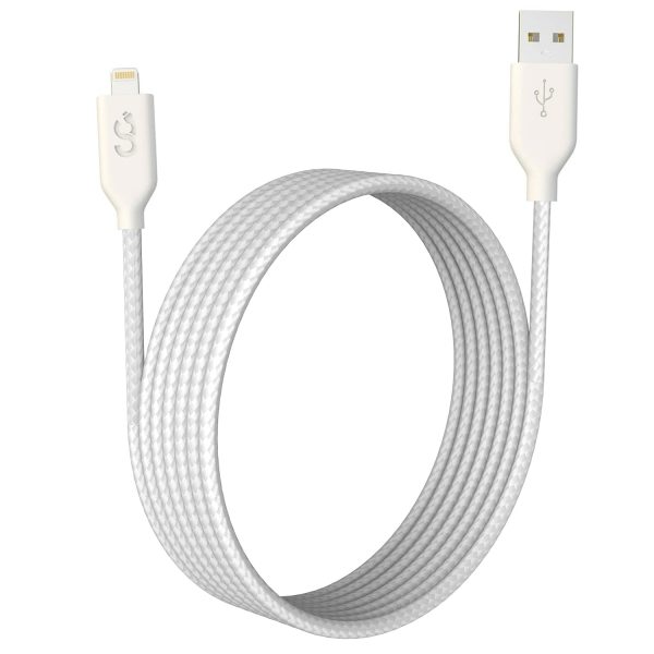 White Nylon Lightning Cable - MFI Certified - 6 FT - Image 2