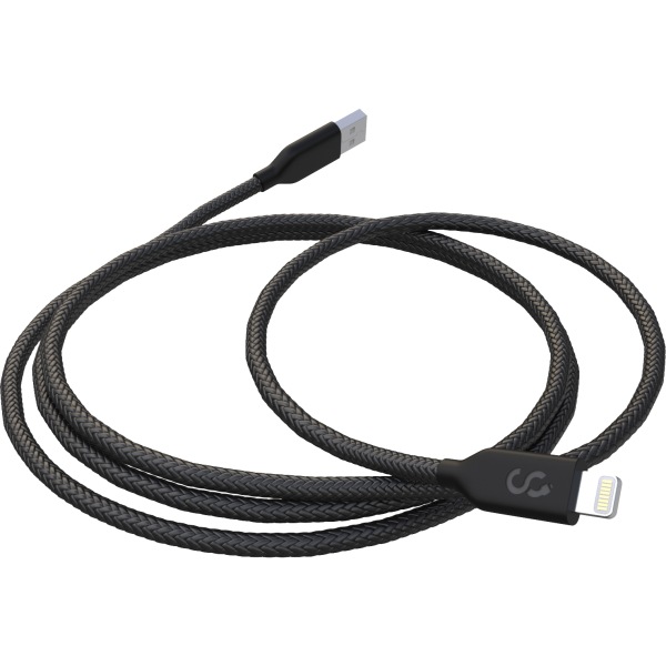 Black Nylon Lightning Cable - MFI Certified - 6 FT - Image 3