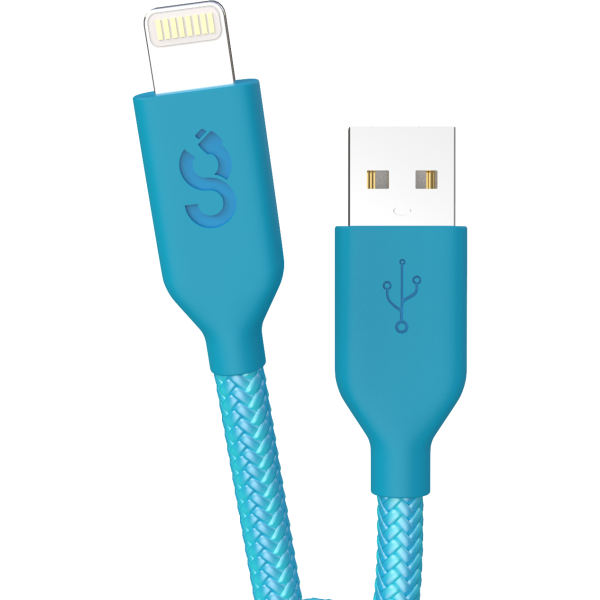 Turquoise Blue Nylon Lightning Cable - MFI Certified - 6 FT - Image 5