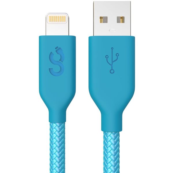 Turquoise Blue Nylon Lightning Cable - MFI Certified - 6 FT - Image 3