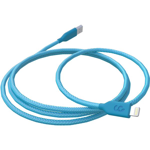 Turquoise Blue Nylon Lightning Cable - MFI Certified - 6 FT - Image 2