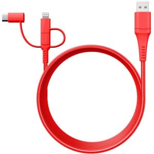 Stack-to-Charge 3-in-1 USB Cable - Coral