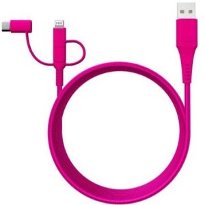 Stack-to-Charge 3-in-1 USB Cable - Hot Pink