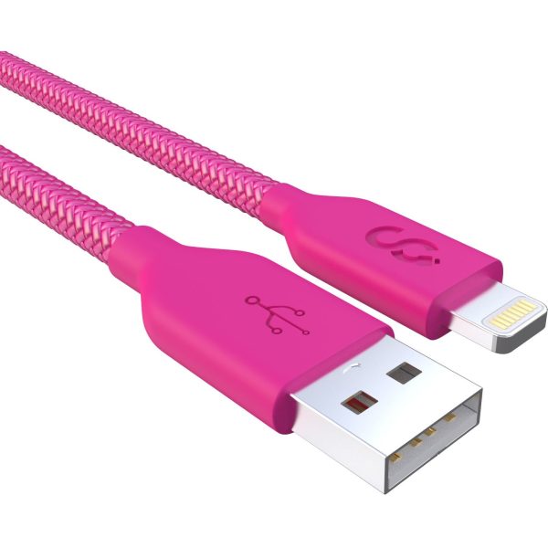 Hot Pink Nylon Lightning Cable - MFI Certified - 6 FT - Image 4