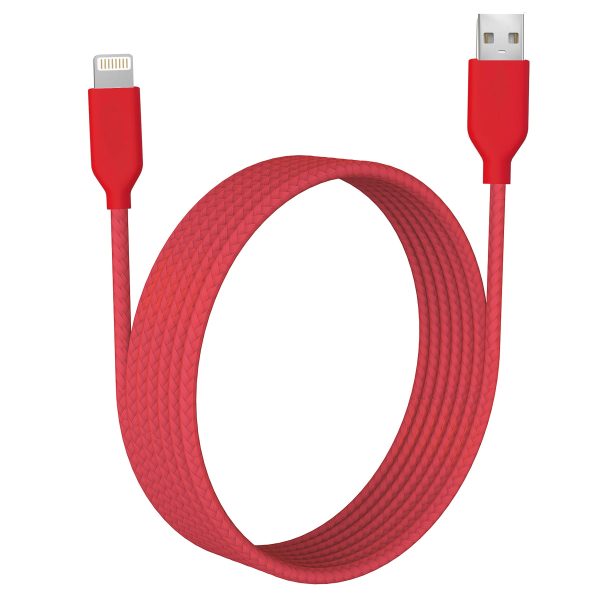 Red Nylon Lightning Cable - MFI Certified - 6 FT - Image 2