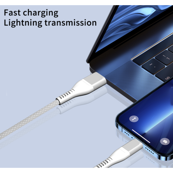 Black Type C to Lightning Cable - MFI Certified - 6 FT - Image 2