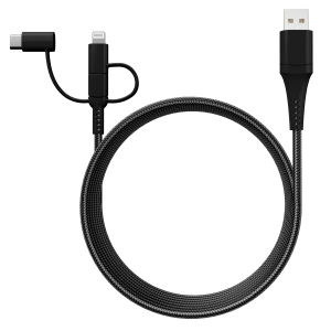 Stack-to-Charge 3-in-1 USB Cable - Black