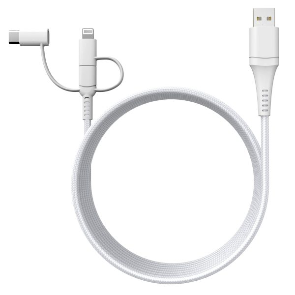Stack-to-Charge 3-in-1 USB Cable - White