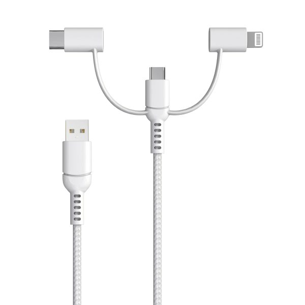 Stack-to-Charge 3-in-1 USB Cable - White - Image 2