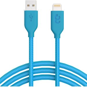 Turquoise Blue Nylon Lightning Cable - MFI Certified - 6 FT