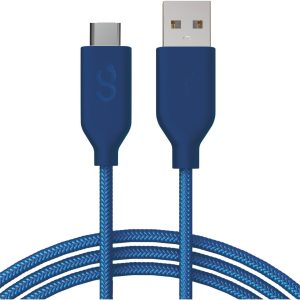 Navy Nylon Type C Cable - 6 FT