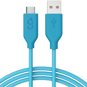Turquoise Blue Nylon Type C Cable - 6 FT