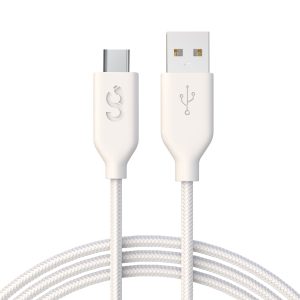 White Nylon Type C Cable - 6 FT