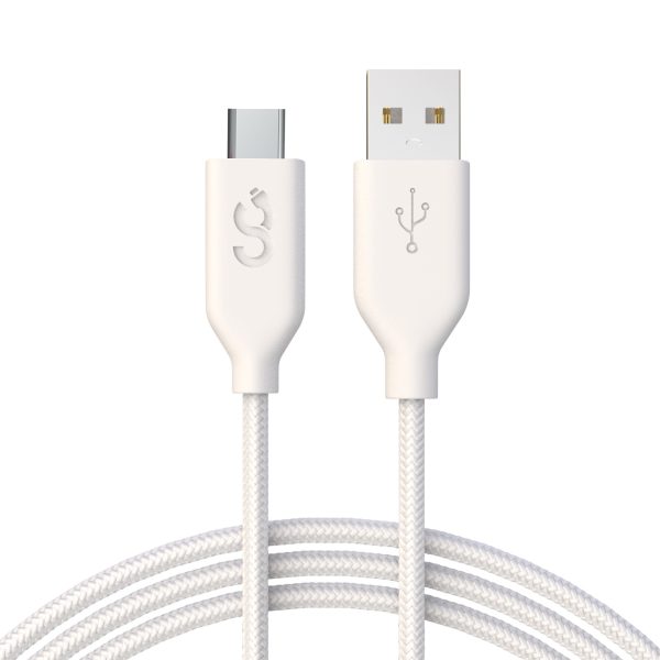 White Nylon Type C Cable - 6 FT
