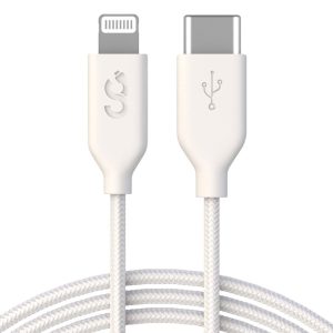 White Type C to Lightning Cable - MFI Certified - 6 FT