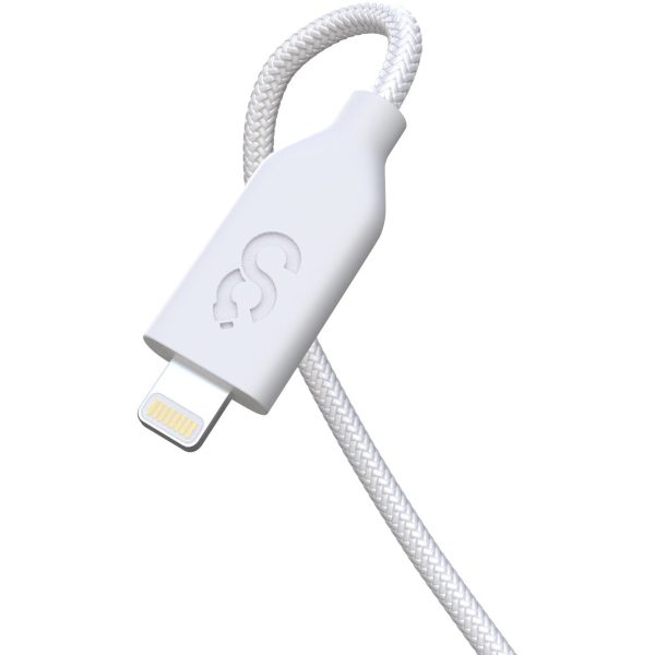 White Nylon Lightning Cable - MFI Certified - 6 FT - Image 3