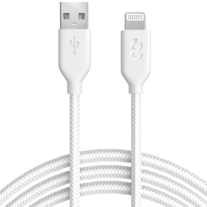 White Nylon Lightning Cable - MFI Certified - 6 FT